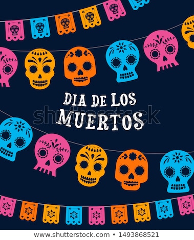Stock photo: Halloween Mexican Sugar Skull Dia De Los Muertos - Cartoon Icon