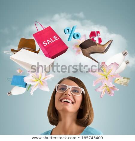 Stock fotó: Woman Shopping Online Using Her Virtual Interface