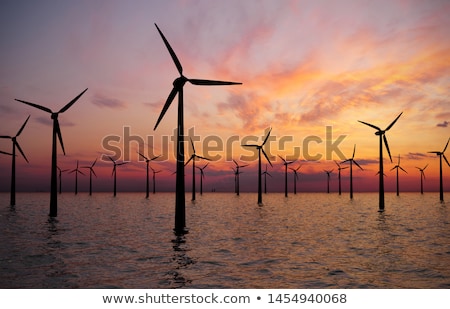 Stock fotó: Windmills In A Wind Farm