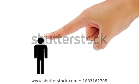 Foto stock: Woman In Blaming Pose On White Background