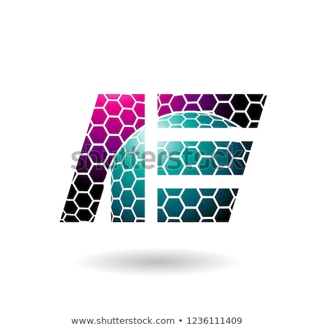 Stock fotó: Magenta Letter A With Honeycomb Pattern Vector Illustration