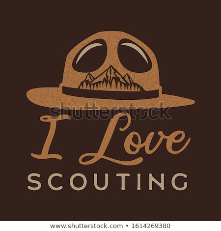 Сток-фото: I Love Scouting Logo Design Boy Scout Adventure Badge Patch Camp Design For T Shirt Other Prints