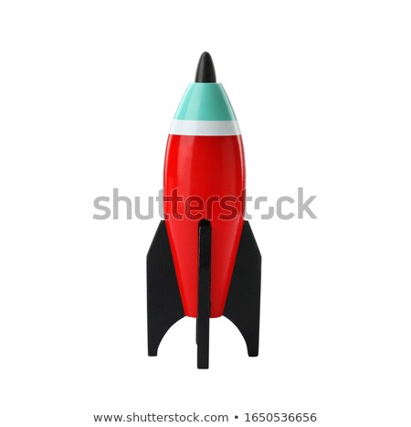 Foto d'archivio: Starting Rocket Ship Isolated On White