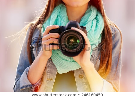 ストックフォト: Woman With A Photocamera