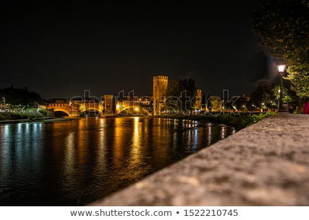 Stok fotoğraf: Medieval Old Castle Castelvecchio In Verona Italy