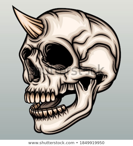 Stok fotoğraf: Skull With Horns Illustration