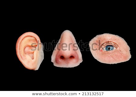 Stok fotoğraf: Silicone Facial Prostheses On Black Background