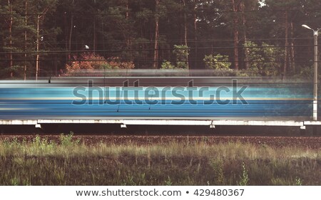 Stok fotoğraf: Train Passing By In The Evening