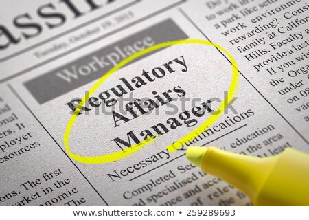 Zdjęcia stock: Regulatory Affairs Manager Jobs In Newspaper