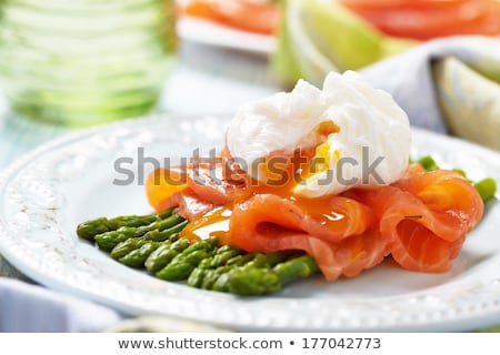 Сток-фото: Salad Greens With Asparagus And Smoked Salmon