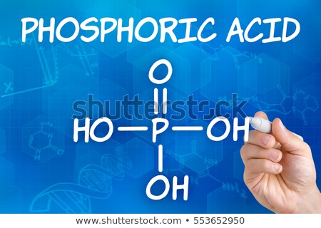 Foto stock: Hand With Pen Drawing The Chemical Formula Of Phosphoric Acid