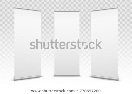 Сток-фото: Blank White Roll Up Banner 3d Rendering