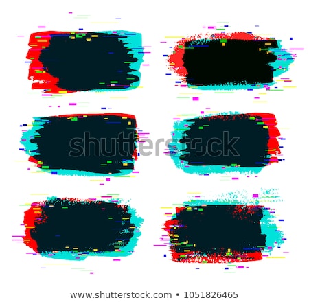 Stock photo: Brush Strokes Banner With Glitch Rgb Effect