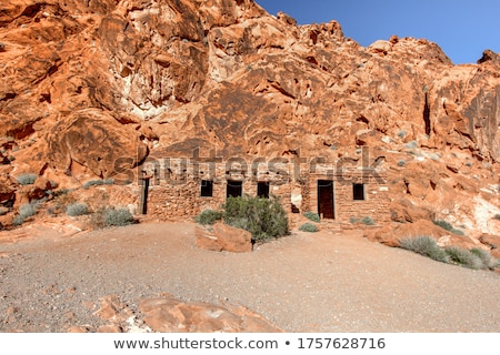 Foto stock: Historic Stone Cabins - Valley Of Fire State Park