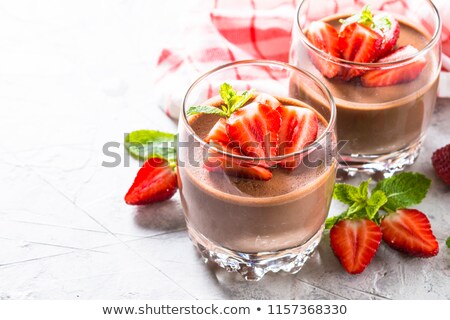 ストックフォト: Chocolate Panna Cotta With Berries