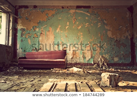 Stok fotoğraf: Grungy Wall Of An Abandoned House