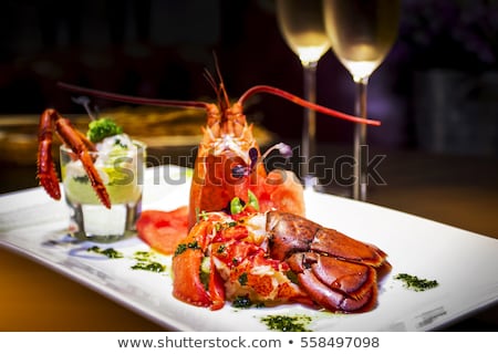 Сток-фото: Lobster Dinner With Wine