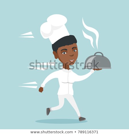 Foto stock: Cartoon African American Waiter