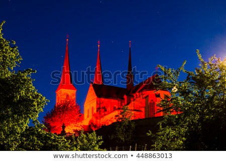 Illuminated Kloster Michelsberg At Night Zdjęcia stock © manfredxy