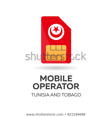 Stock foto: Tunisia And Tobago Mobile Operator Sim Card With Flag Vector Illustration