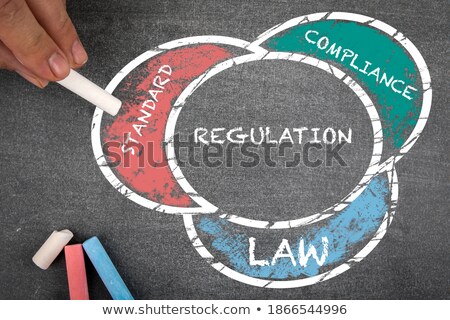 Foto stock: Chalkboard On The Document Regulations Concept