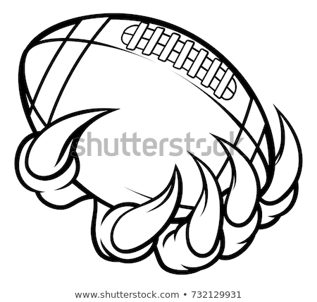 Stock fotó: Monster Animal Claw Holding American Football Ball