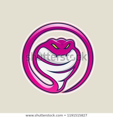 Foto stock: Magenta Cobra Snake Cartoon Icon Vector Illustration