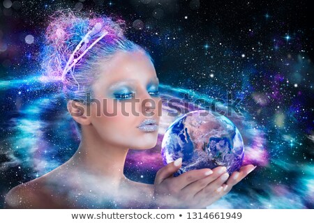 Stock foto: Lady Universe That Holds The World Earth Provided By Nasa