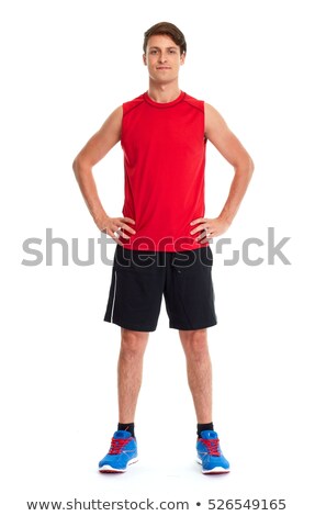 Сток-фото: Red Clothing Boyexercise