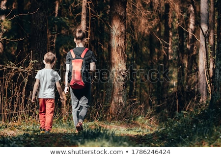 Stok fotoğraf: Two Boys Brother In Forest On Summer