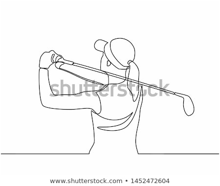 Zdjęcia stock: Young Golfer Woman On The Golf Course Illustration