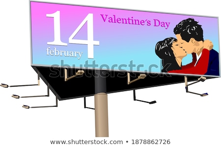 Stock photo: Big Billboard Publicity Over Blue Sky Vector Illustration