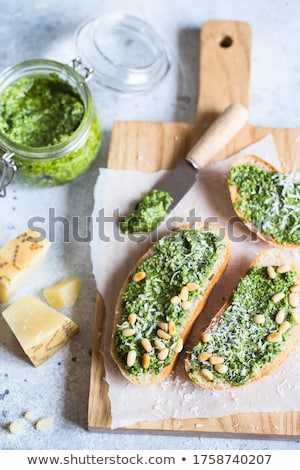 Stock fotó: Italian Basil Pesto Sauce Ingredients