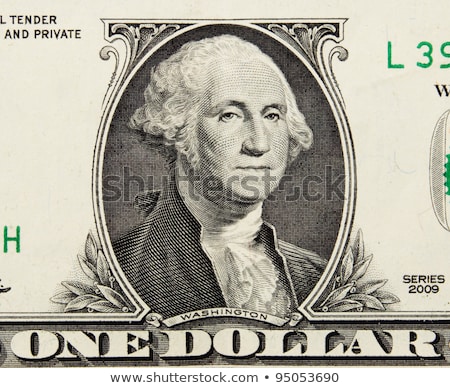 Foto stock: George Washington Portrait On The Us One Dollar Bill Macro