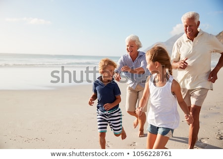 Stockfoto: Grandparents With Grandson On Vacation