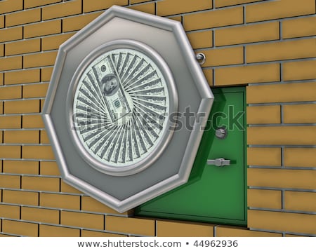 Foto stock: Open Hidden Wall Safe Behind Picture