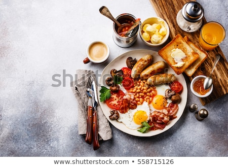 ストックフォト: English Breakfast Fried Eggs Sausages Bacon