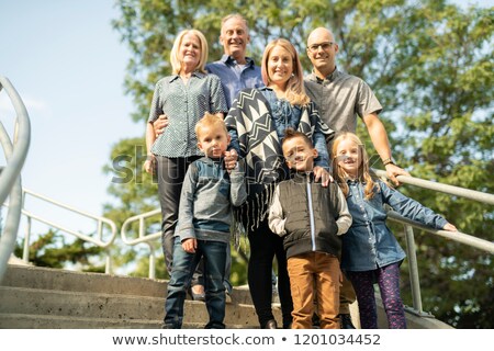 Foto stock: A Nice Multi Generation Family Portrait Outside