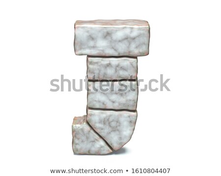 Foto stock: Rock Masonry Font Letter J 3d