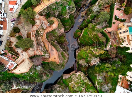 Foto stock: Aerial Photo Of Breathtaking Ronda Village Spanish Province Of
