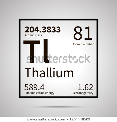 Сток-фото: Thallium Chemical Element With First Ionization Energy Atomic Mass And Electronegativity Values Si