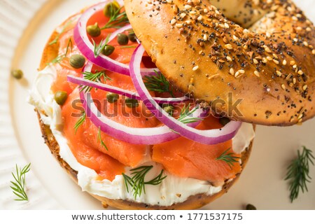 Stok fotoğraf: Bagel With Smoked Salmon Cream Cheese