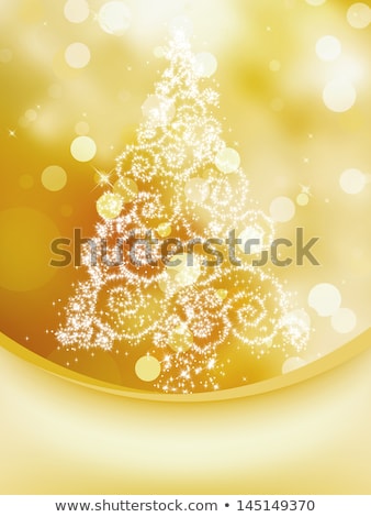 Foto stock: Christmas Tree On Bokeh Greeting Card Eps 8