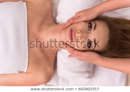 Сток-фото: Attractive Young Woman Receiving Head Massage At Spa Center