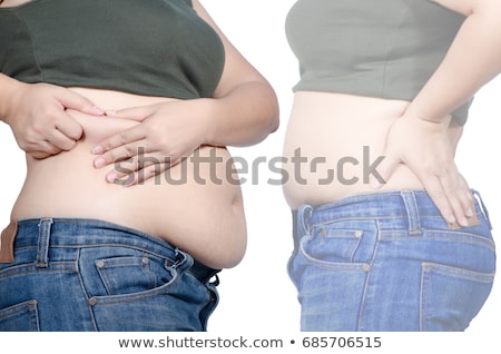 Foto stock: Women Shows Her Weight Loss