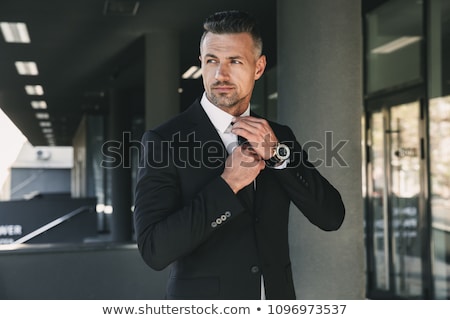 Stockfoto: Handsome Young Businessman Dressed In Suit Working