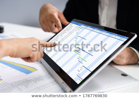 ストックフォト: Convertible Laptop Gantt Chart Software