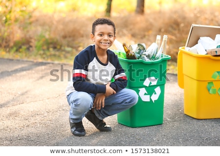 [[stock_photo]]: Little Boy Waste Sorting