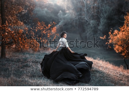 Stock photo: Glamour And Gorgeous Brunette With Black Dress