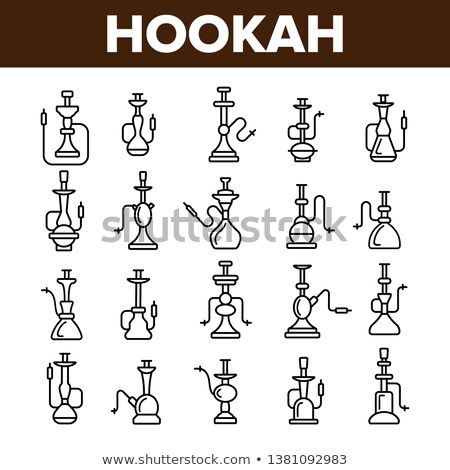 Stock fotó: Contour Vector Illustration Of Hookah